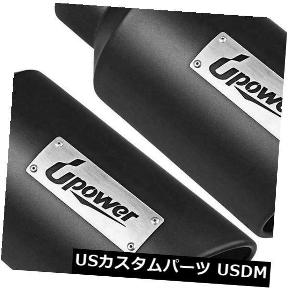 テールパイプに2個のブラックステンレスエキゾーストチップボルト4 インレット7アウトレット15 ロング 2 pcs Black Stainless Exhaust Tip Bolt On Tailpi