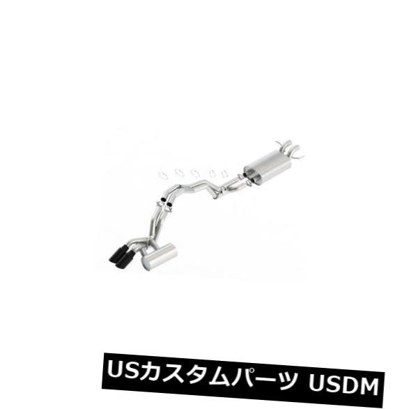 BORLA TOURING 2.5 キャットバックエキゾースト、18リンカーンナビゲーター用ブラッククロムヒント付き